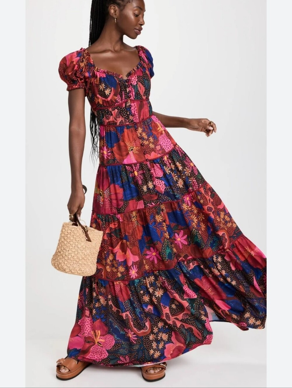 NWT FARM RIO | $260 Mixed Garden Snake Maxi Dress - Picture 7 of 9